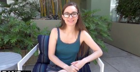 Nerdy Gamer Teen Tali Dova takes a ride on a joystick, Triana
