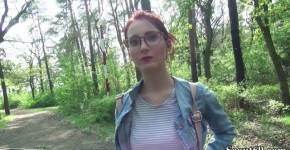 German Scout - College Redhead Teen Lia in Public Casting, Deutschundlieb