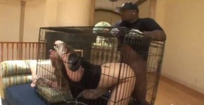 Caged Brunette Got Thick Black Cock In Pussy, baolababao