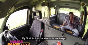 Female Fake Taxi Big tits Brit Ava Koxxx swallows cock & balls on backseat, Quenec