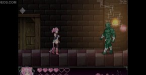 Cute pink hair girl hentai having sex with monsters and a orc man in The nekoronomicon action hentai game, Vannahin