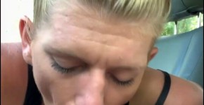 Blonde streetwalker takes a load of cum in her mouth after a long blowjob in her client's car - buy premium content on my snap c