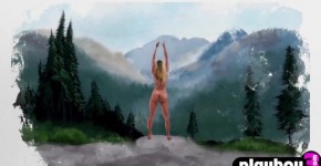 Sexy big ass blonde MILF Anna Katarina shows natural body after striptease, homped