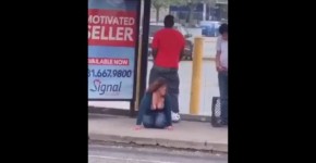 Black guy fuck Dirty white slut at the bus stop, Cucmber37