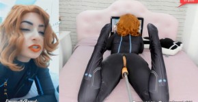Black Widow Loves Your Cock in her Pussy - Big Toy on a Sex Machine - Cosplay Girl HD, Wendanth