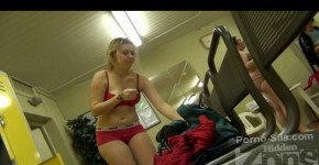 luscious blonde is dressed in the locker room Hidden Camera fitness club gym, zarasho