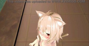 Okayu Nekomata Dancing Hentai Hololive Cat Girl Underwear Nekomimi MMD 3D Beige Hair Color Edit Smixix, penend