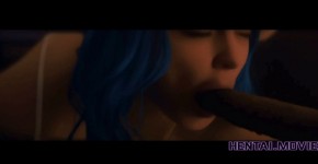 Blue-Haired SLUT Attacked While Sleeping And Drilled Deep In The Pussy By Big Tentacle Alien Monster, Hentai.movie