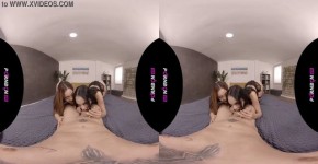 PORNBCN VR Trio en realidad virtual con las actrices porno Katrina Moreno y Ginebra Bellucci follando hardcore en POV para que s