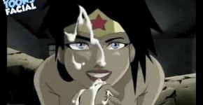 Justice League Wonder Woman Super Fuck Famous Toons Facial, poldnik