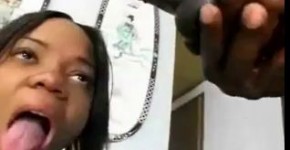 Awesome Oiled Ebony Hottie Blowing BBC, theblowfish