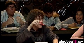Dudes totally busted by hot babes at screenwriter seminar for adult movies, hierno