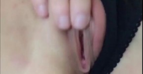 American mature woman in black panties fondles her shaved pussy, barmasaa