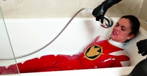 Power Ranger Girl defeated and hardly humiliated by Hot Blonde, Davin1a