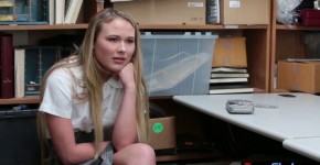 Cute blonde teen thief Alyssa Cole fucked by a perv LP officer on CCTV, Za4yaan4