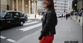 julie skyhigh @julie_highheels legging leather in street of london with louboutin ankle booties in public set 1, nese02