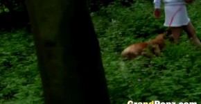 Young hottie gets dirty in the woods with old man, DanasucksD