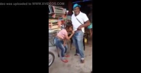 Latina girl making a blowjob at a reggaeton party, mofenges