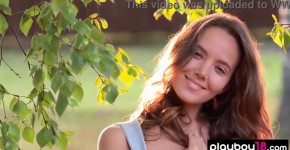 Playboy18.com - Petite all natural Russian Katya Clover presenting a striptease outdoor, itin3gou