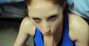Busty Amateur Redhead Slut Blowjob with Facial, Zoltony