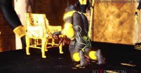 Anubis fucks hard a sexy slave ebony in an egyptian temple, nurit2en7