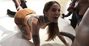 BBC Slut Vanessa Vega Squirts during Gangbang with Big Black Cocks, runcang