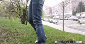 Crazy Czech girls are peeing in the middle of the city and get caught, Zaliland
