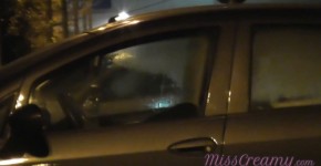 Sharing my slut wife with a stranger in car in front of voyeurs in a public parking lot - MissCreamy, non2dou