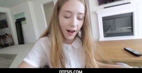 DTFSis - Small Tits Stepsis (Audrey Hempburne) Licks Up Her stepbrother's Hot Cum, enendor