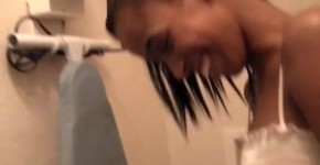 Incredible Ebony amateur girlfriend gives head in bathroom, UUdissu