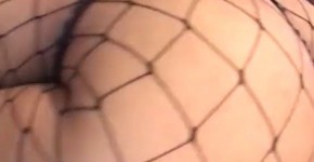 Sexy ebony bitch in fishnet body Kandi Kream loves taking black cock in her ass, Sienn7