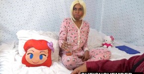 My Step Dad Sneaking Into My Room To Teach Me Sex Again, Cute Busty Black Step Daughter Sheisnovember Wearing Hello Kitty Onsie 