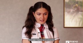 PORNO ACADEMIE - School girl Francesca Di Caprio hardcore anal in threesome, Mahali421