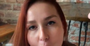 Sexy Redhead wife Blowjob and Facial cumshot KleoModel, ene11reded