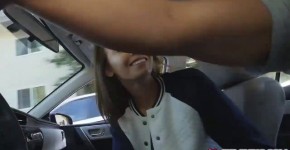 Stepsister Charity Crawford giving her stepbro a head inside the car until her boyfriend caught her, Enicenti