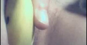 Cute babe Masturbating with a Banana, milformilk