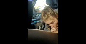 Blonde college girl with braids sucks cock in the car, hugsgirl