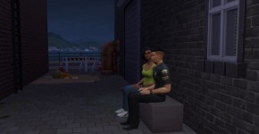 Ebony Barmaid Entertaining Two Cops At The Back Alley (Promo) | The Sims/ 3D Hentai, Zees4han