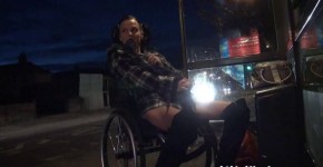 Leah Caprice flashing pussy in public from her wheelchair with handicapped engli, neneati