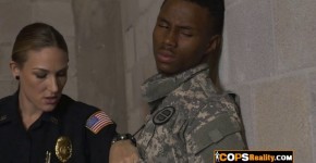These MILFs are ready to suck this fake soldier's huge black cock., Bourcops27