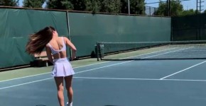Brunette Babe Abbie Maley Public Sex on Tennis Court, Paytoni