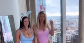 Angela white in easter bunny look with stella cantive @shortoftheday @angel_High, Angelawhite_1985