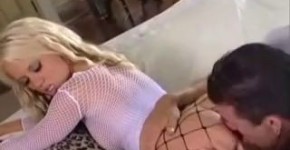 Blonde Holly Wellin fucked deep while wearing fencenet pantyhose, Eronanus