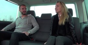 Stupid blonde cheated and fucked in car with huge cumshot, Milenev