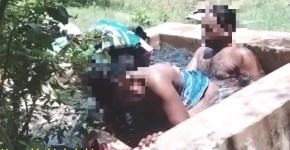 Indian village aunty,desi horny girl bath fucking with husband , big boobs press sucking moaning, itidat