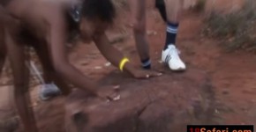 African babe takes two cocks outdoors in threesome, RominaP96x