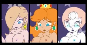 ANIMATION PORN - PEACH, PEARL & ROSALINA - FUCKING COPILATION, urisourito