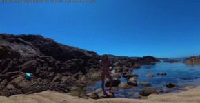 TRAVEL NUDE - Young russian nudist girl Sasha Bikeyeva on the wild coast ocean, Funfill66ed