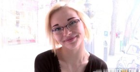 Public Porn Casting: Zazie taking spurts of cum down her throat, Paytoni