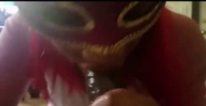 Masked Ebony Chick Swallow After Blowjob, mimosafox